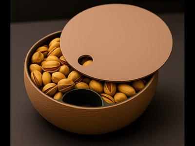 Pistachio Bowl with Shell Compartment & Lid