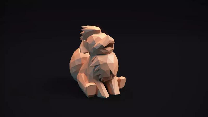 Growlithe -  - Stylized Pokemon LowPoly Art -
