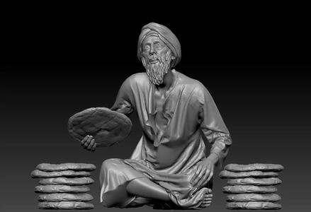 A Middle Eastern-style bread seller printable