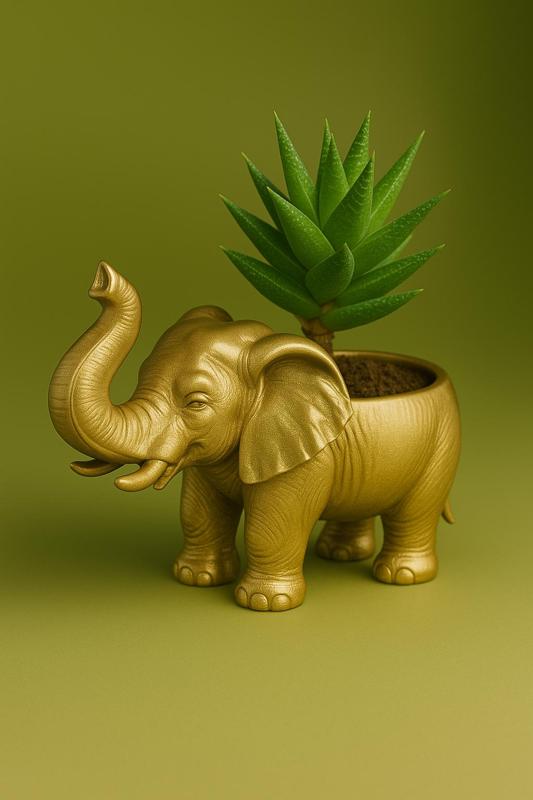 Elephant Planter 3D Model – Cute Animal Flower Pot STL for 3D Printing v2