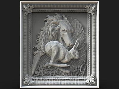 3D Model STL File for CNC Router Laser & 3D Printer Dog and Hare