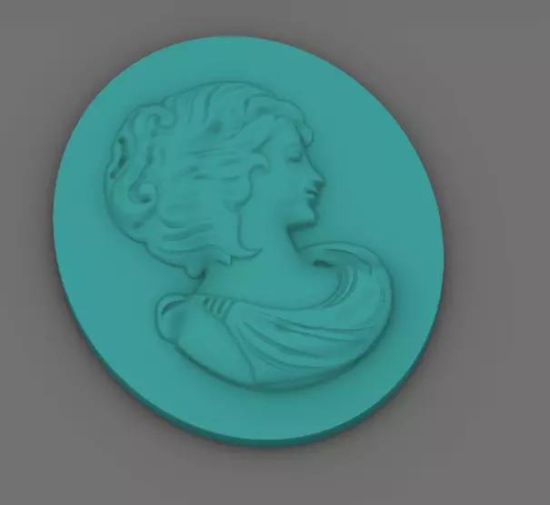 QUEEN CAMEO BAS RELIEF FOR CNC WOOD STONE ENGRAVING