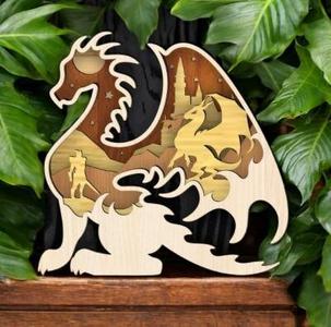 Dragon multilayer SVG/ laser cut / 3D layer / plywood cut / paper cut / SVG file / 3D mandala/ decoration