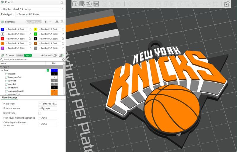 NBA new york knicks keychain Badge Printable and Renderable