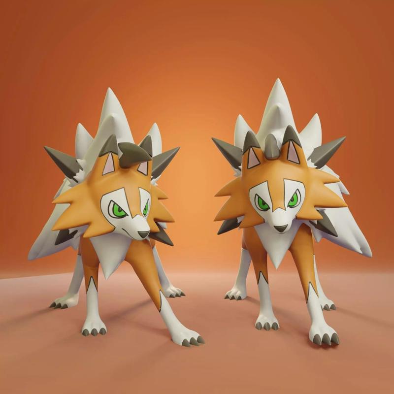 Pokemon - Lycanroc Dusk with 2 poses