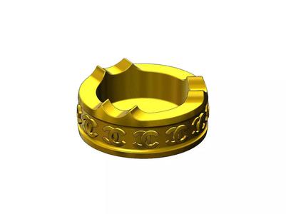 CC fashion brand pattern carved ashtray bowl