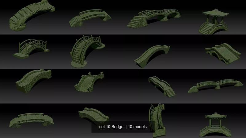 set 10 Bridge  3D Model Collection