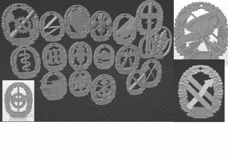 German Beret Badges 18 Pieces