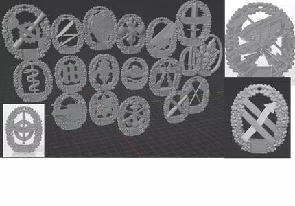 German Beret Badges 18 Pieces