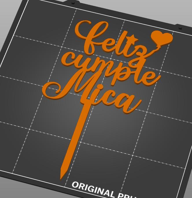 Happy Birthday Cake Topper mica