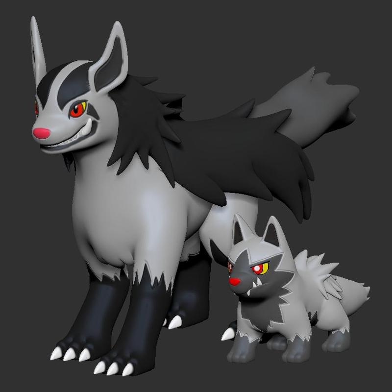 Poochyena - Mightyena - FAN ART - POKEMON FIGURINE - 3D PRINT MODEL