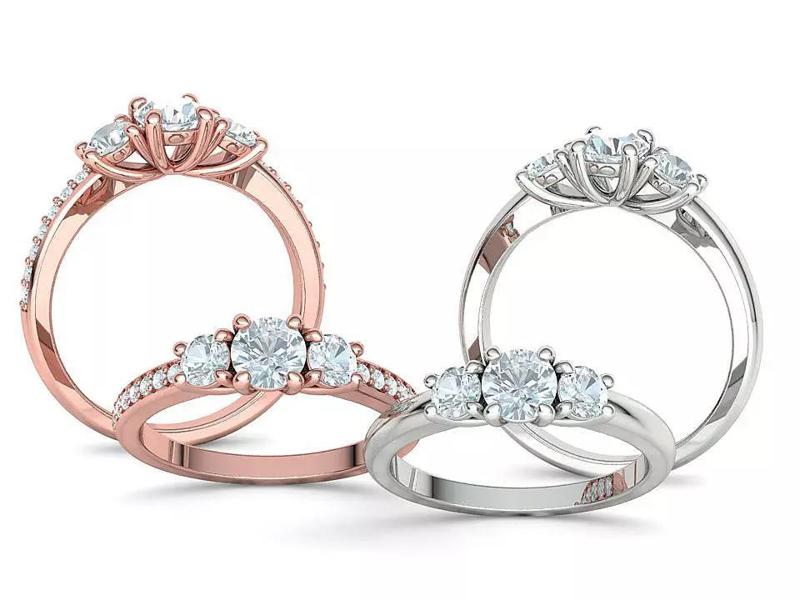 3 Stone Engagement Ring Collection Half carat Stone