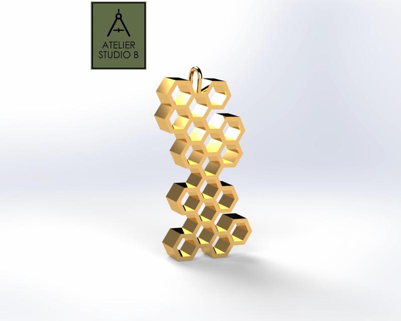 Hexagon/Honeycomb motif pendant (Beehive)