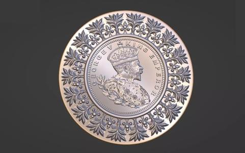 King George Bas Relief Design For Dies and CNC