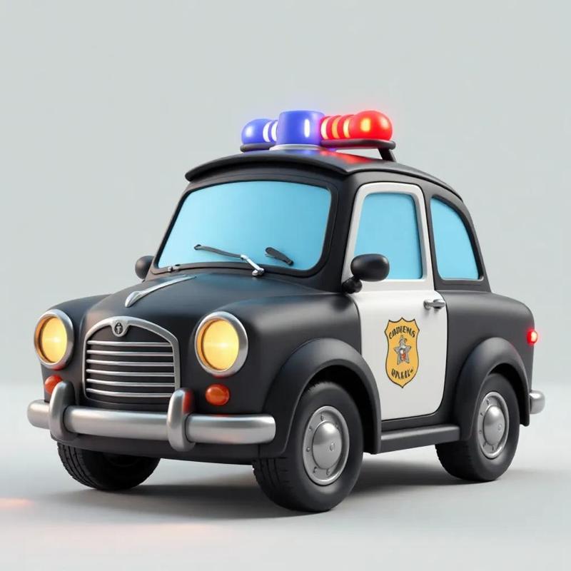Classic Cartoon Police Car