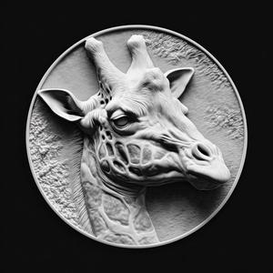 Giraffe Portrait Relief Medallion Sculpture