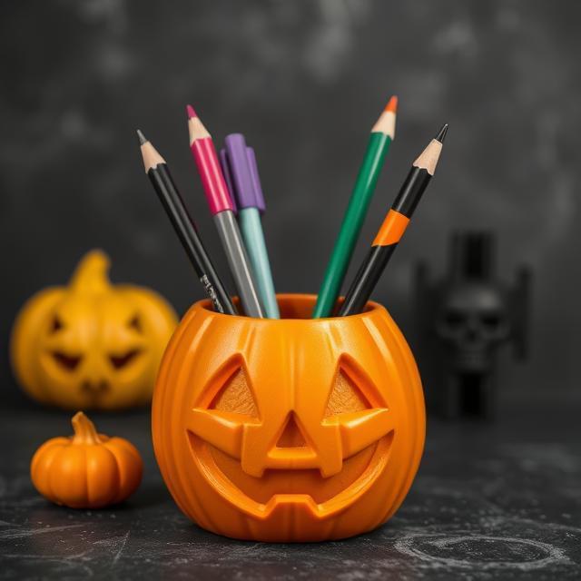 Pumpkin pencil holder/decoration