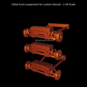 Lifted truck suspension for custom diecast - 1 64 Scale