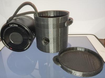 Box and cover for Sony QX100 lens