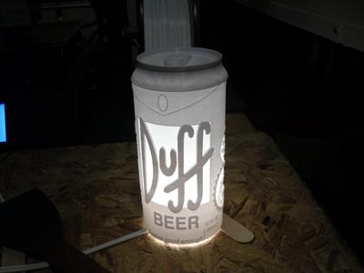 3pc duff beer can lithophane