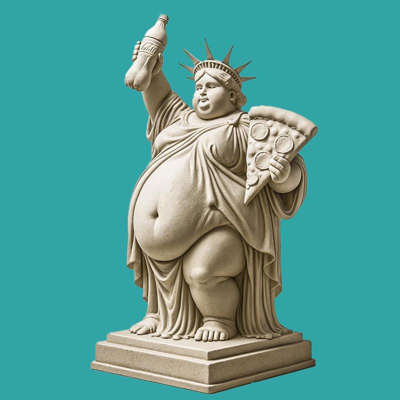 "Liberty Supersized – Fast Food Freedom Statue"