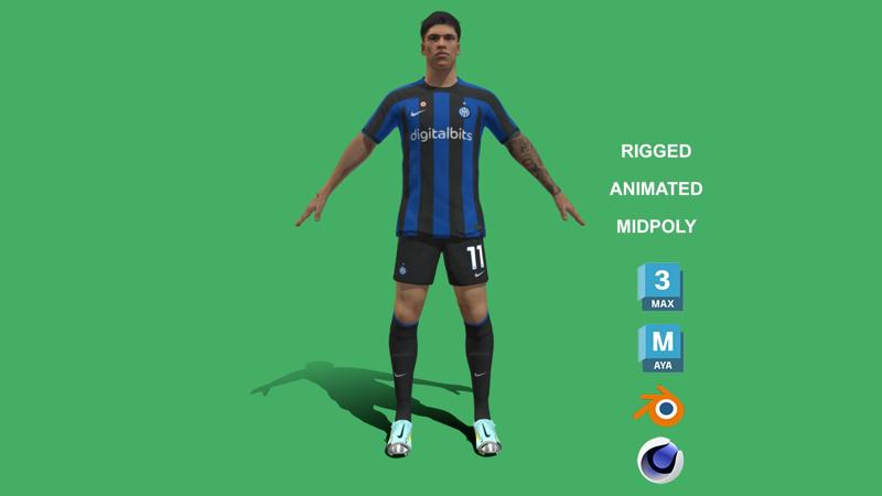 3D Rigged Joaquin Correa Inter Milan 2023