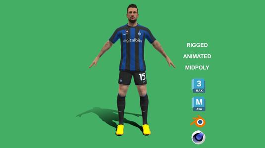 3D Rigged Francesco Acerbi Inter Milan 2023