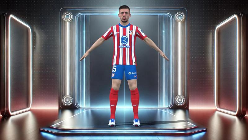 3D Rigged Clement Lenglet Atletico Madrid 2025