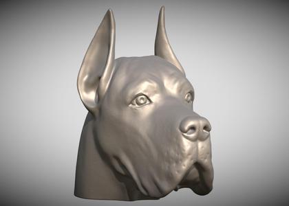 Great Dane head for 3D printing