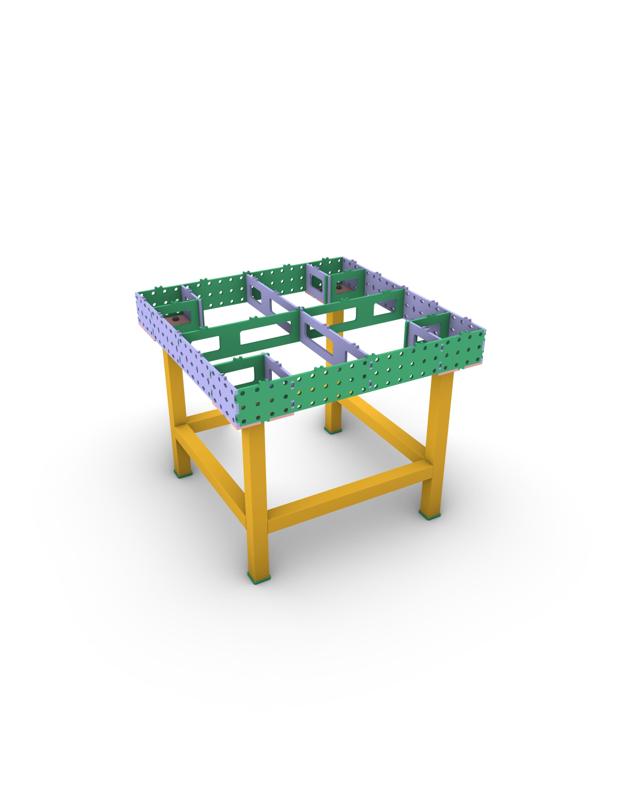 LOW COST - SUPER LIGHT - WELDING TABLE 1000X1000X150mm - DXF FILES