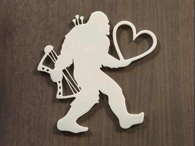 Bigfoot with LOVE arrows