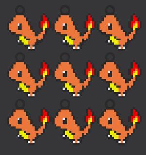 Pixel art keychain Charmander
