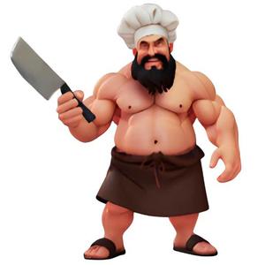 Chef with a Cleaver Miniature Figurine