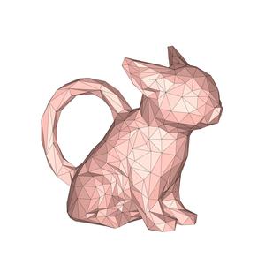 Brass abyssinian cat low poly no.1