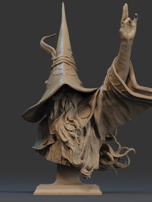 The Legendary Merlin Bust 3D Print