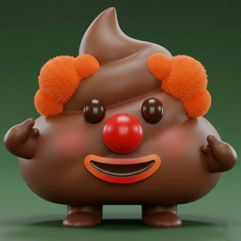 Cute Standing Poop 3D Model optimized for 3D print