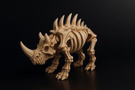 Rhino Skeleton Model – Fantasy Animal Bone Sculpture – Tabletop Miniature, Gothic Home Decor, RPG Accessory