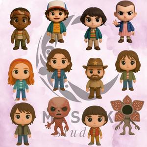 Stranger Things Chibi Pack – 12 Collectible 3D Figures