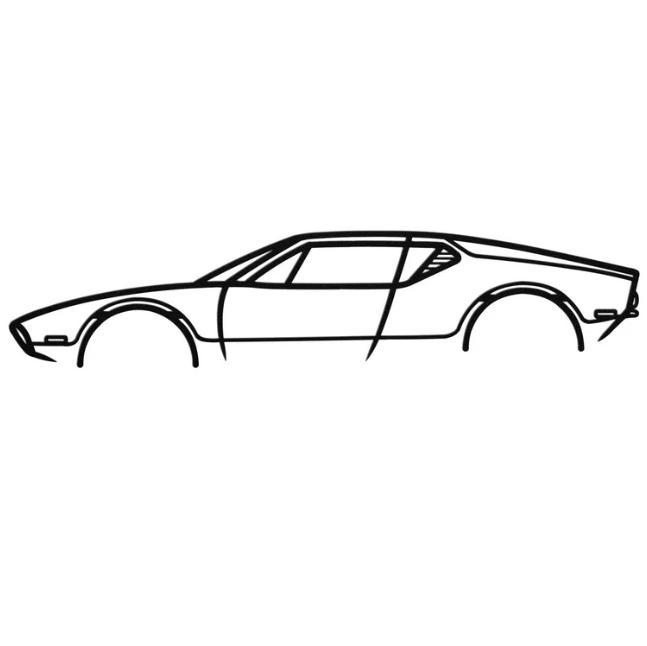 DeTomaso Pantera 1972 Silhouette Wall Art