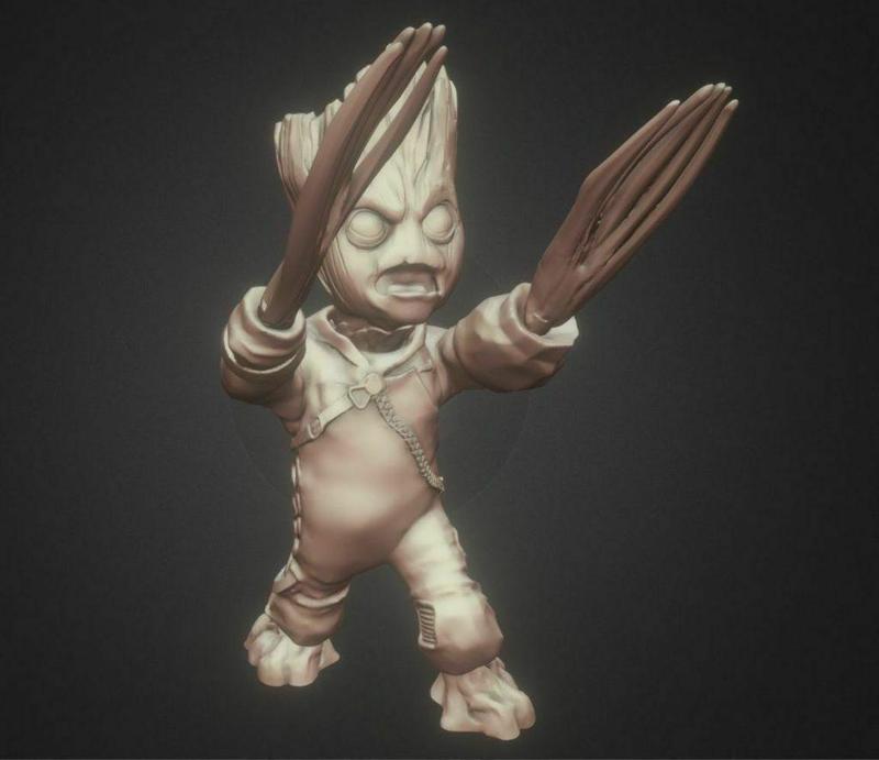 BABY GROOT WITH RAVAGER CLOTHES