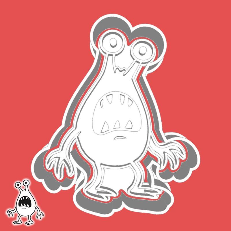 Cute monsters cookie cutters - legsy mcshriek monster