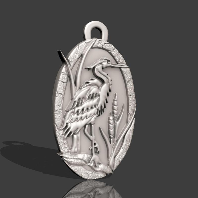 Egret Bird Pendant