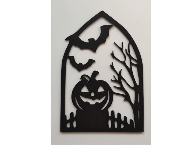 Halloween decoration - pumpkin and bats sticker