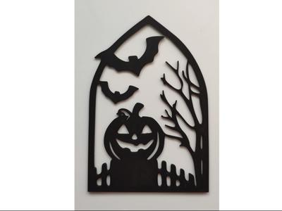 Halloween decoration - pumpkin and bats sticker
