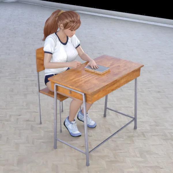 woman studying at school