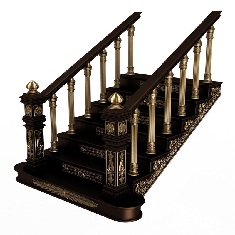 Carved Stair 05 Black