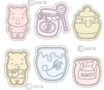 WINNIE POOH COOKIE CUTTERS, HONEY JARS, AUTUMN,, TARROS DE MIEL,