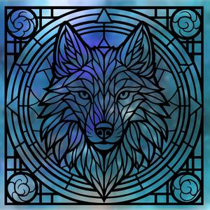Wolf for wall decor or stained glass resin DIY