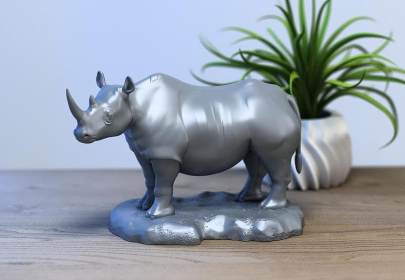 rhinoceros bust, rhinoceros sculpture a412 (2)