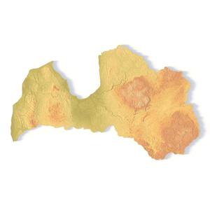 Latvia Topographic Map – 3D Model for 3D Printing & CNC Carving